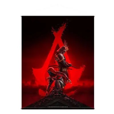 Plátěný plakát Assassin's Creed Shadows – Keyart 100 x 77 cm Černá/červená