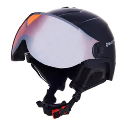 Lyžařská přilba se štítem BLIZZARD Double Visor ski helmet, black matt, orange lens, mirror