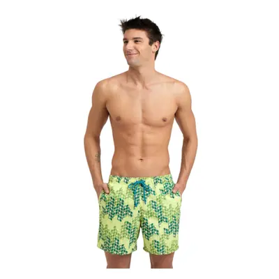 Pánské plavky ARENA MENS BEACH BOXER ALLOVER-610-soft green multi