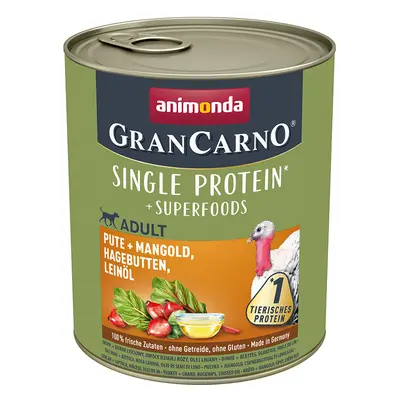 Animonda GranCarno KRŮTA + MANGOLD ŠÍPEK LNĚNÝ OLEJ 6x800g