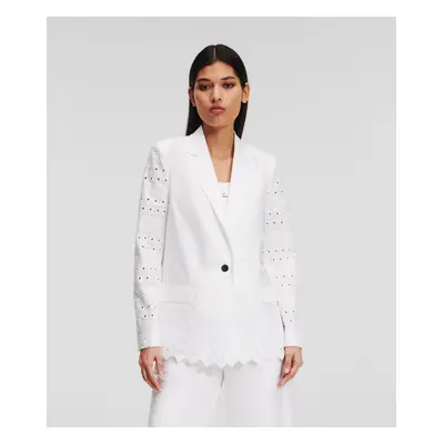 Blejzr karl lagerfeld embroidery blazer white