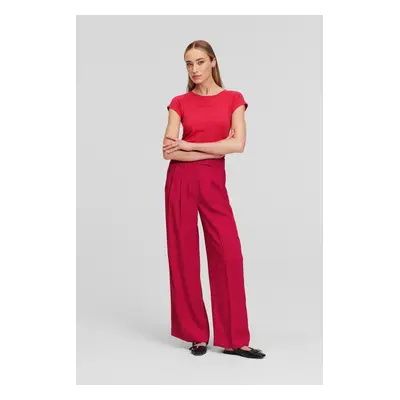 Kalhoty karl lagerfeld satin suit pants persian red