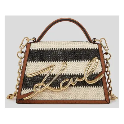 Kabelka karl lagerfeld k/signature 2.0 sm cb raffia natural/sudan brown