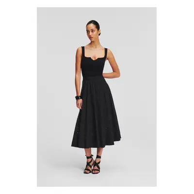 Sukně karl lagerfeld embroidery skirt black