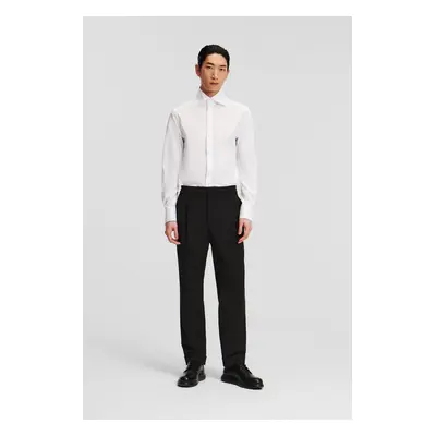 Kalhoty karl lagerfeld casual wool blend pants black