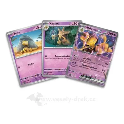 Pokémon karty Alakazam vývoj karty - Abra, Kadabra a Alakazam ex