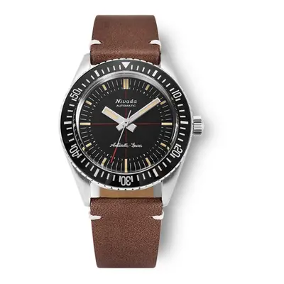 Nivada Grenchen Antarctic Diver 32044A17 - Brown Leather White Stitching