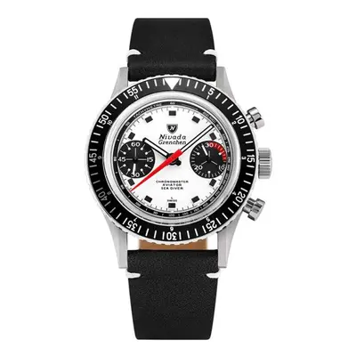 Nivada Grenchen Chronomaster Paul Newman - Inter. Bezel - Manual - Black Leather White Stitching