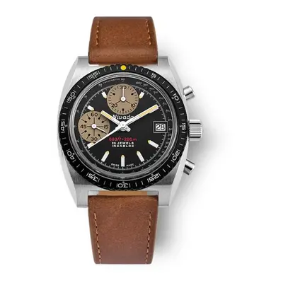 Nivada Grenchen Chronosport Yellow Automatic - Brown Leather