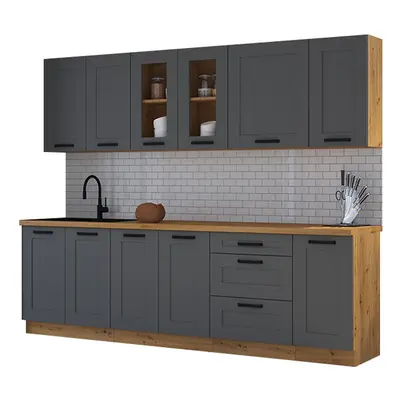 Kuchyňská linka Luna dustgrey/artisan 260 bez pracovní desky