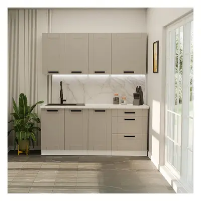 Kuchyňská linka Luna Claygrey/bílá 180 cm bez pracovní desky