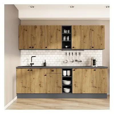 Kuchyňská linka Ava dub artisan/antracit 260 bez pracovní desky