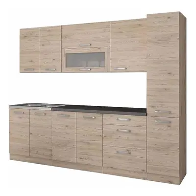 Kuchyňská linka Karolina Dub Bordeaux 260cm Bez Pracovní Deskou