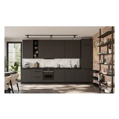 Kuchyňská linka Aria GR/BL 390 cm bez kuchyňské desky