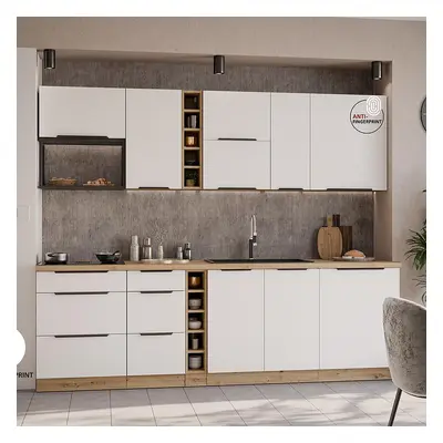 Kuchyňská linka Aria WH/AR 255 cm bez kuchyňské desky