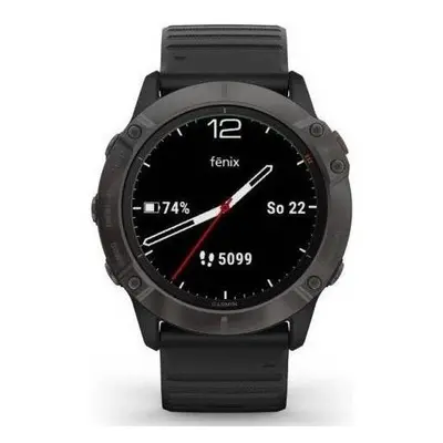 Chytré hodinky Garmin fenix 6X PRO Solar / 1,4" (3,5 cm) barevný displej / GB / Bluetooth / čern