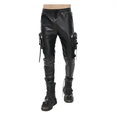 kalhoty pánské DEVIL FASHION - Draven Dream Punk Studded Leather Cargo