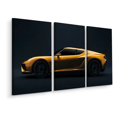 MyBestHome BOX Vícedílné plátno Žluté 3D Sportovní Auto Varianta: 40x60