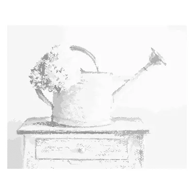 Tečkování - KVĚTINY V KONVICI Rozměr: 80x100 cm, Rámování: vypnuté plátno na rám