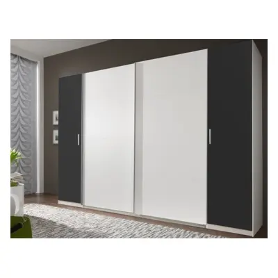 Šatní skříň Lotto, bílá/grafitová