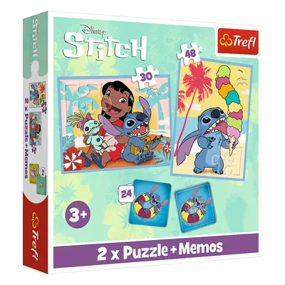 Sada 3v1 Lilo&Stitch Šťastný den (2x puzzle + pexeso)