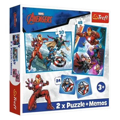 Sada 3v1 Avengers Hrdinové v akci (2x puzzle + pexeso)