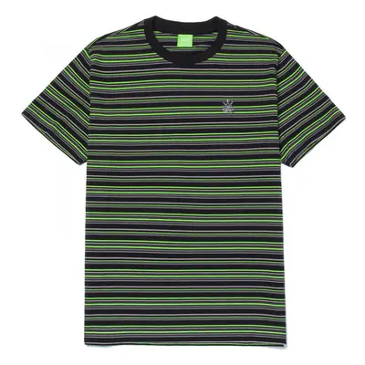 Huf  T-shirt crown stripe ss knit top  Černá