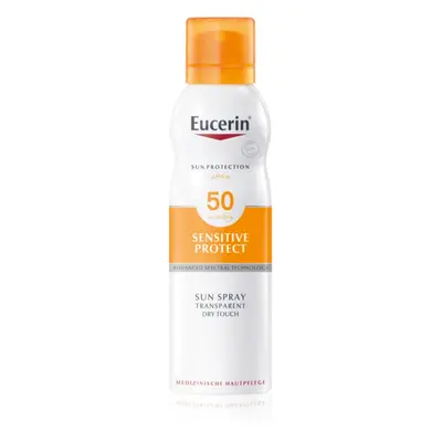 Eucerin Sun Sensitive Protect transparentní sprej na opalování pro citlivou pokožku SPF 50+