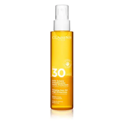 Clarins Sun Care Glowing Oil suchý olej na vlasy i tělo SPF