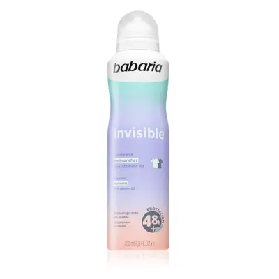 Babaria Deodorant Invisible antiperspirant ve spreji proti bílým a žlutým skvrnám