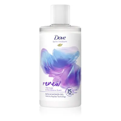 Dove Bath Therapy Renew sprchový a koupelový gel Wild Violet & Pink Hibiscus