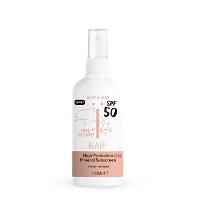 NAIF Ochranný sprej na opalování pro děti a miminka SPF50 ml