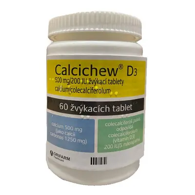 Calcichew D3 mg/200 IU žvýkacích tablet