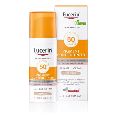 Eucerin Pigment Control Emulze na opalování na obličej s depigmentačním účinkem SPF 50+ středně 