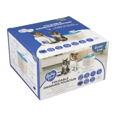 Duvo+ Fontánová napáječka s filtrem pro psy a kočky 20x20x13,5cm modrá-bílá