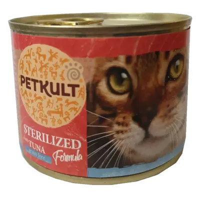 Petkult Cat Konzerva Sterilised Tuňák - 12x185g (10 + 2 gratis)