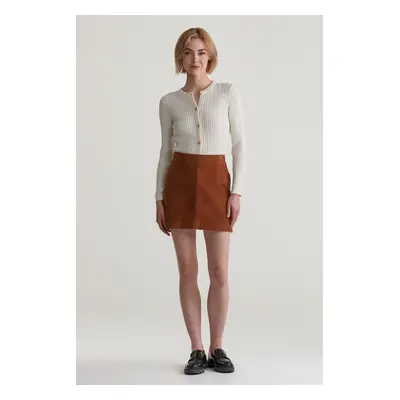 SUKNĚ GANT SUEDE LEATHER SKIRT CACAO