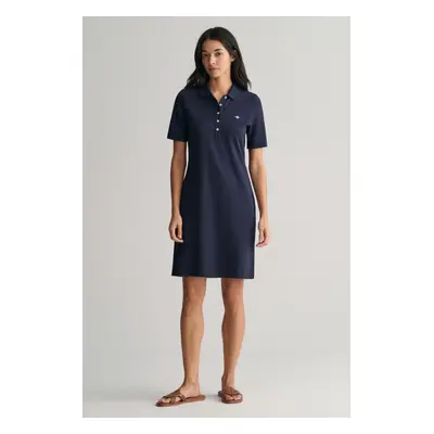 ŠATY GANT SLIM SHIELD SS PIQUE POLO DRESS DOVE BLUE