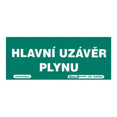 Samolepka informační Hlavní uzávěr plynu 210×87 mm