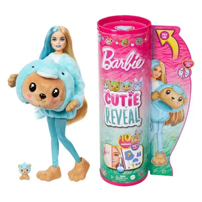 Barbie Cutie Reveal Barbie v kostýmu Medvědice v modrém kostýmu Delfína