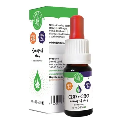 ZELENÁ ZEMĚ CBD 5% + CBG 2% konopný olej ml