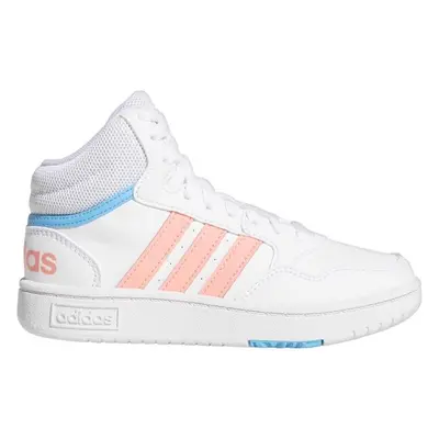 adidas HOOPS 3.0 MID K Dětské kotníkové tenisky, bílá