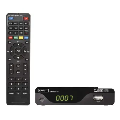 Set-top box EMOS EM190-S HD HEVC H265 (DVB-T2) J6014 s externím čidlem