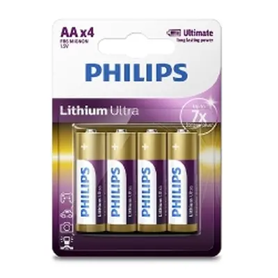 Tužkové baterie AA Philips lithiové FR6LB4A/10 (blistr 4ks)