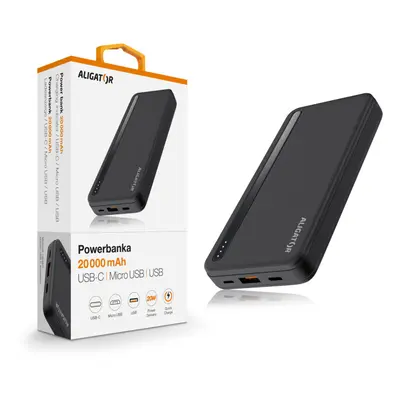 Powerbanka ALIGATOR PBAL2050, Power Delivery 20W, 20 000mAh