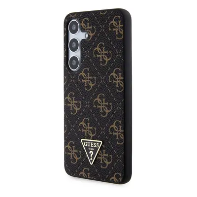 Zadní kryt Guess PU Leather 4G Triangle Metal Logo pro Samsung Galaxy S24+, černá