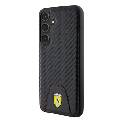 Zadní kryt Ferrari PU Leather Bottom Carbon pro Samsung Galaxy S24+, black