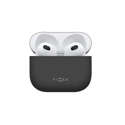 Ultratenké silikonové pouzdro pro Apple Airpods 3, FIXED  Silky, černá