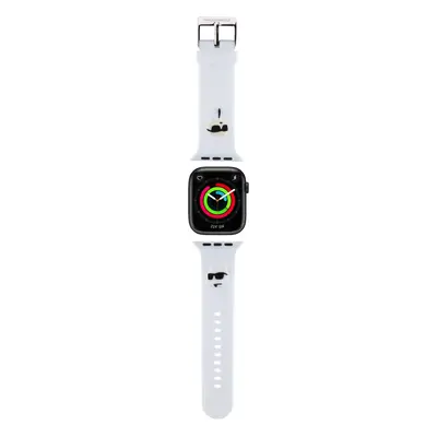 Řemínek Karl Lagerfeld Karl and Choupette Head NFT pro Apple Watch 38/40/41, bílá