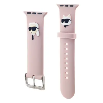 Řemínek Karl Lagerfeld Karl and Choupette Head NFT pro Apple Watch 38/40/41, růžová